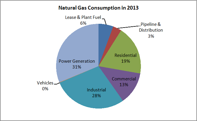 Natural gas consumption in 2013